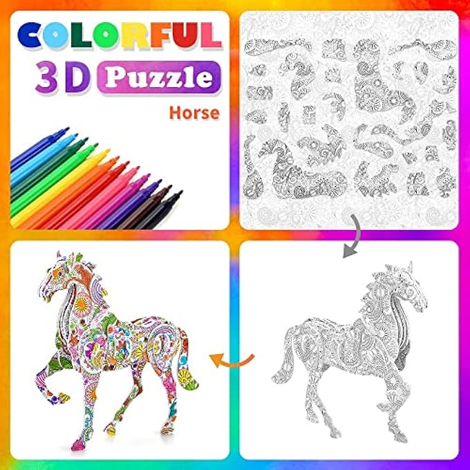 3D COLORING PUZZLE ART AND CRAFTS KITS FOR 5-12 YEAR OLD KIDS GIRLS BOYS PAINTING CRAFT SET - BEST GIFTS & TOYS FOR KIDS - Image 2